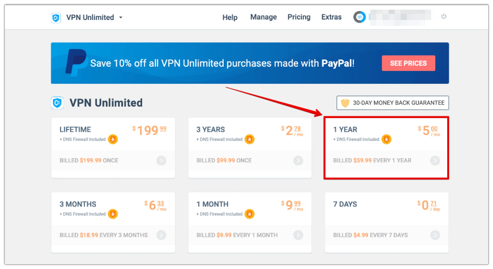 4. Choose your perfect VPN subscription to pay with Amazon Pay.