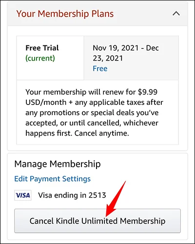Amazon mobile cancel kindle unlimited