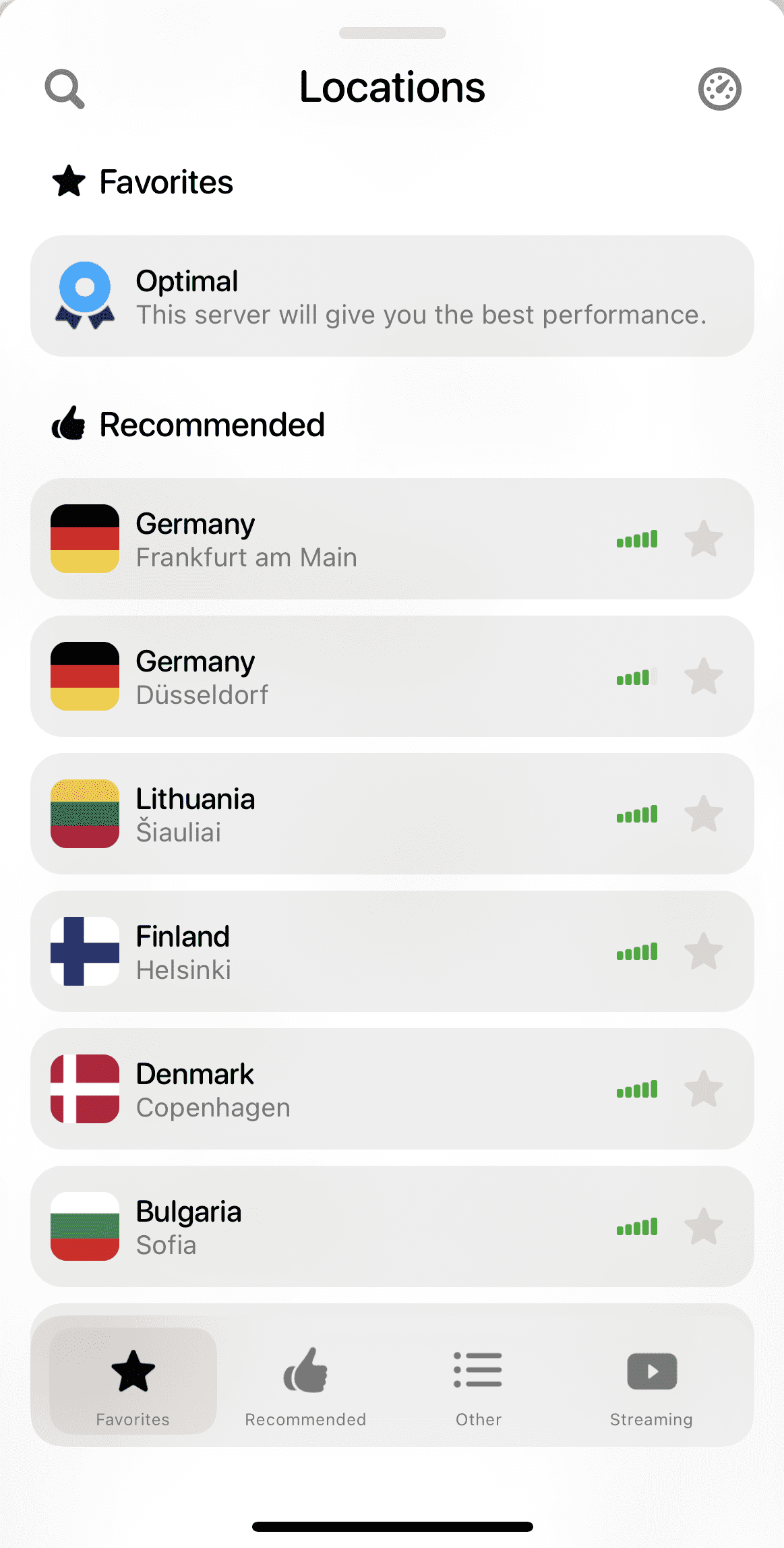 Change VPN server location