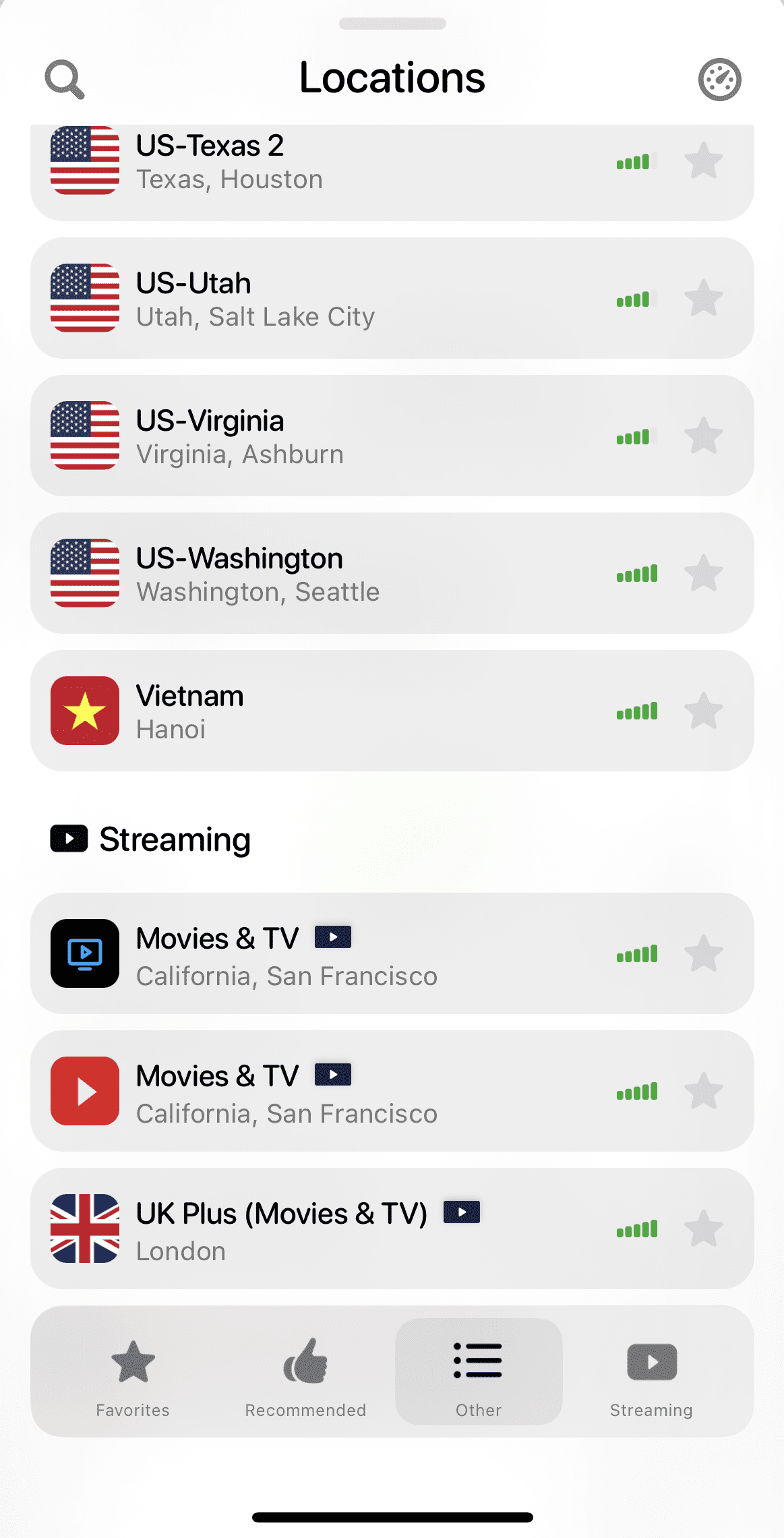 Connect to the VPN server that suits your VPN needs