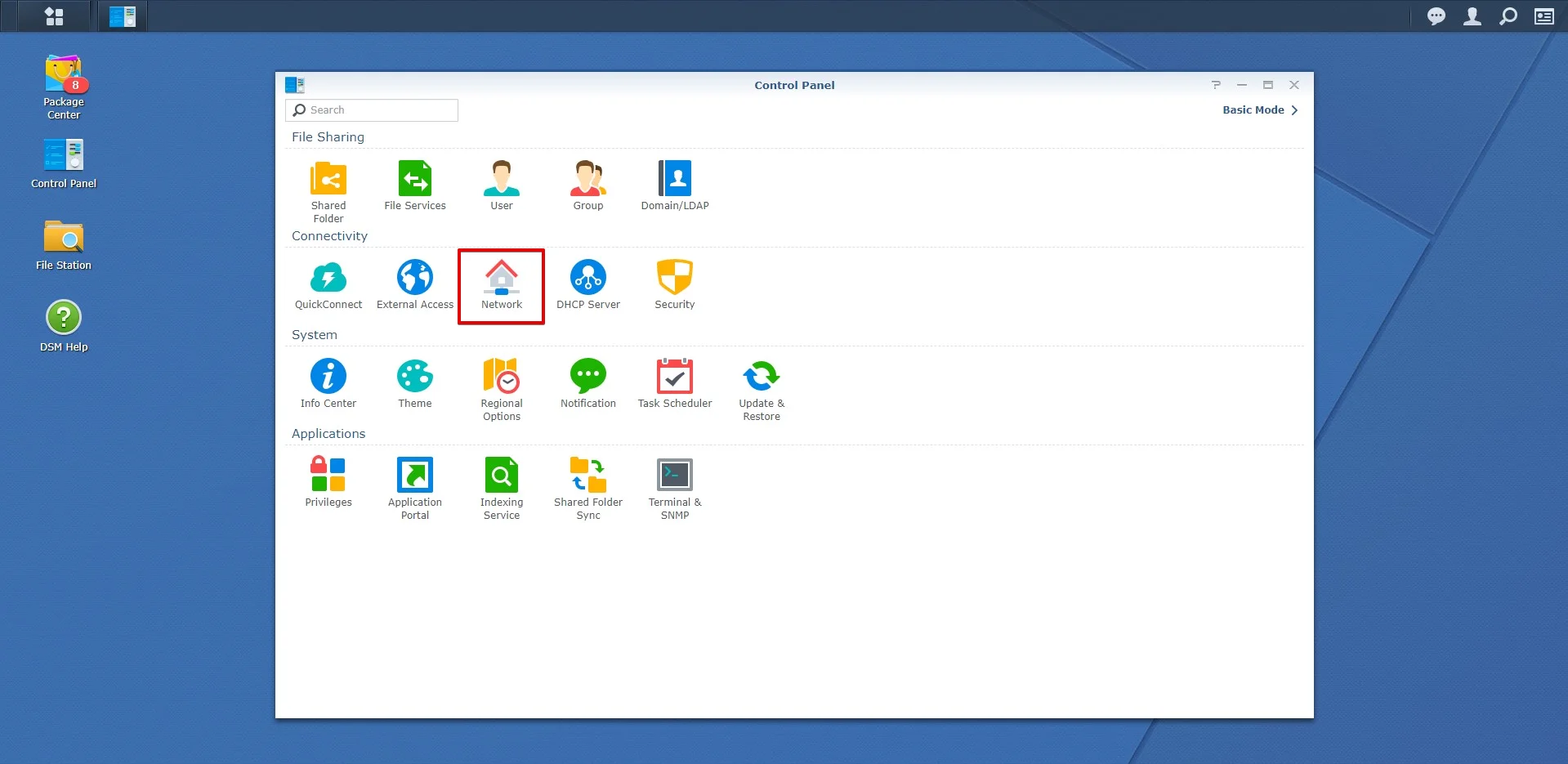 How to setup VPN on Synology - Control panel> Connectivity>Network