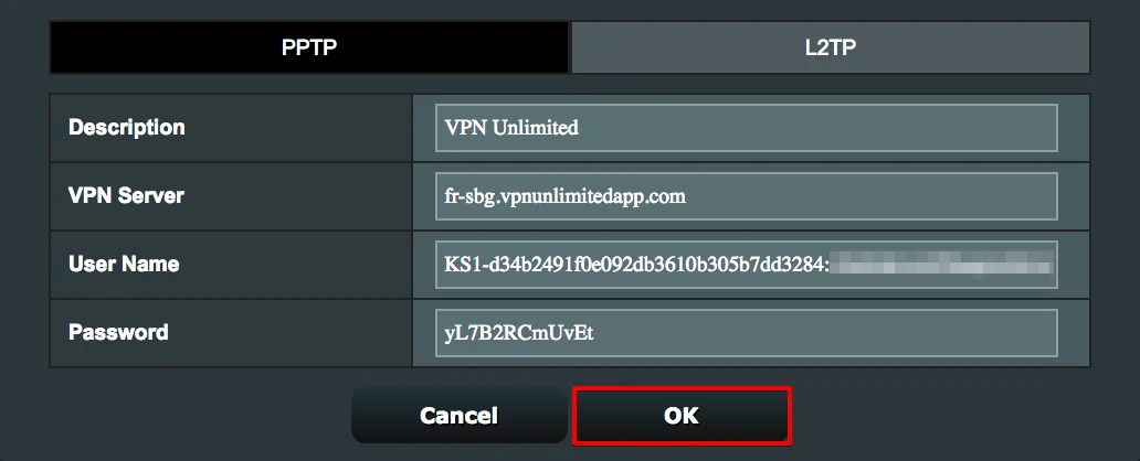 L2TP VPN client and its Settings