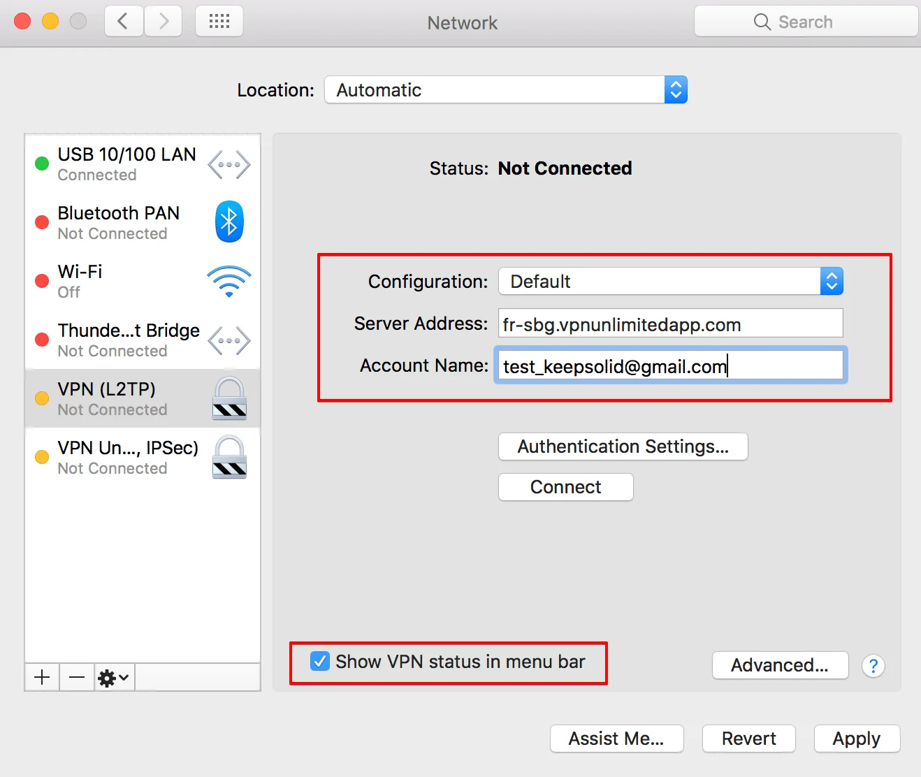 How to share VPN connection over WiFi using your Mac - Input the following data and Set a checkbox