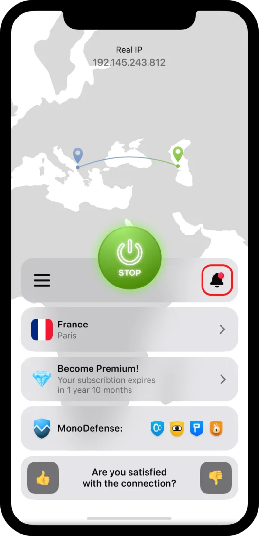 VPN for iOS KeepSolid VPN Unlimited - Notifications icon
