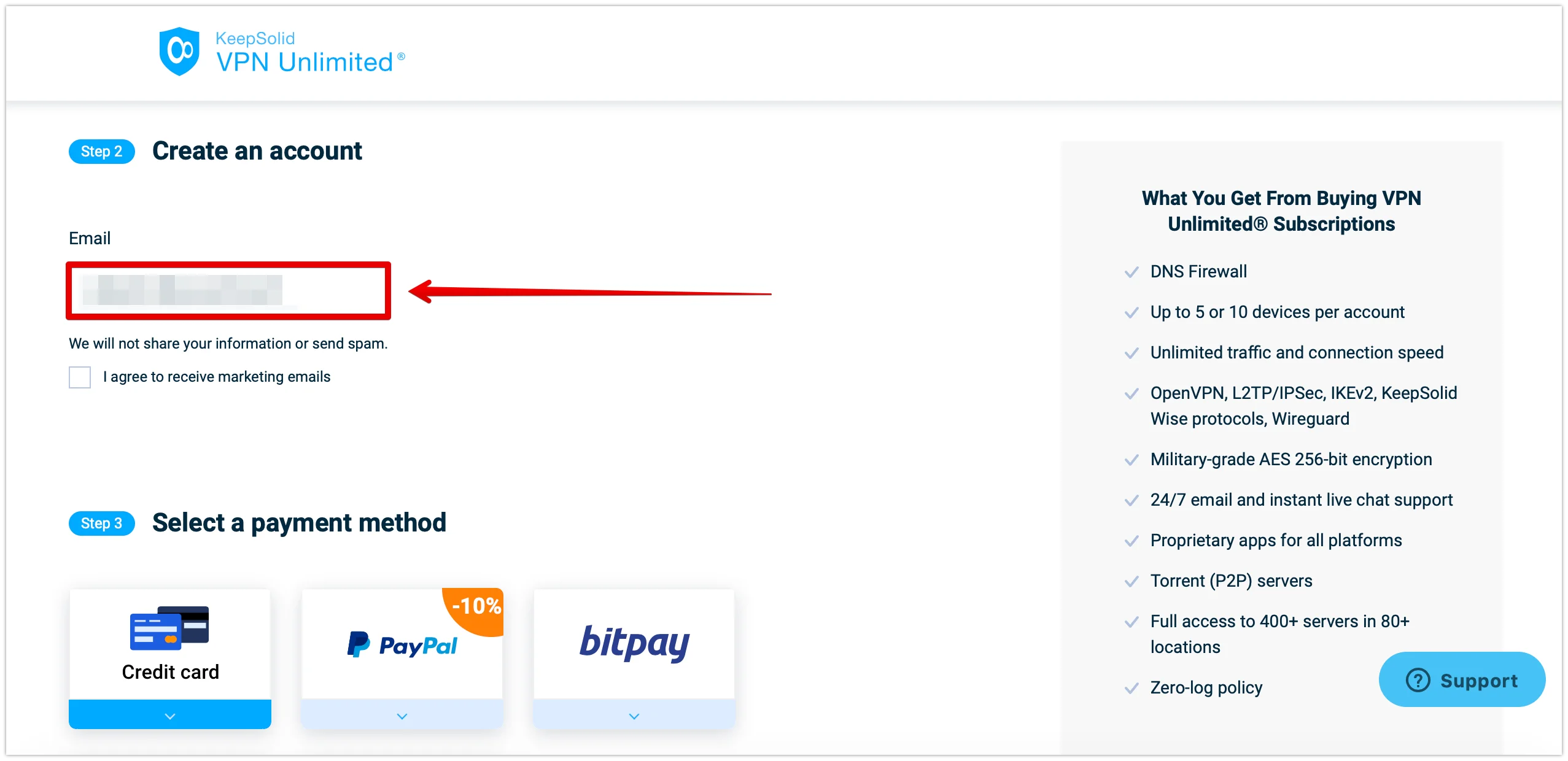 Create an account