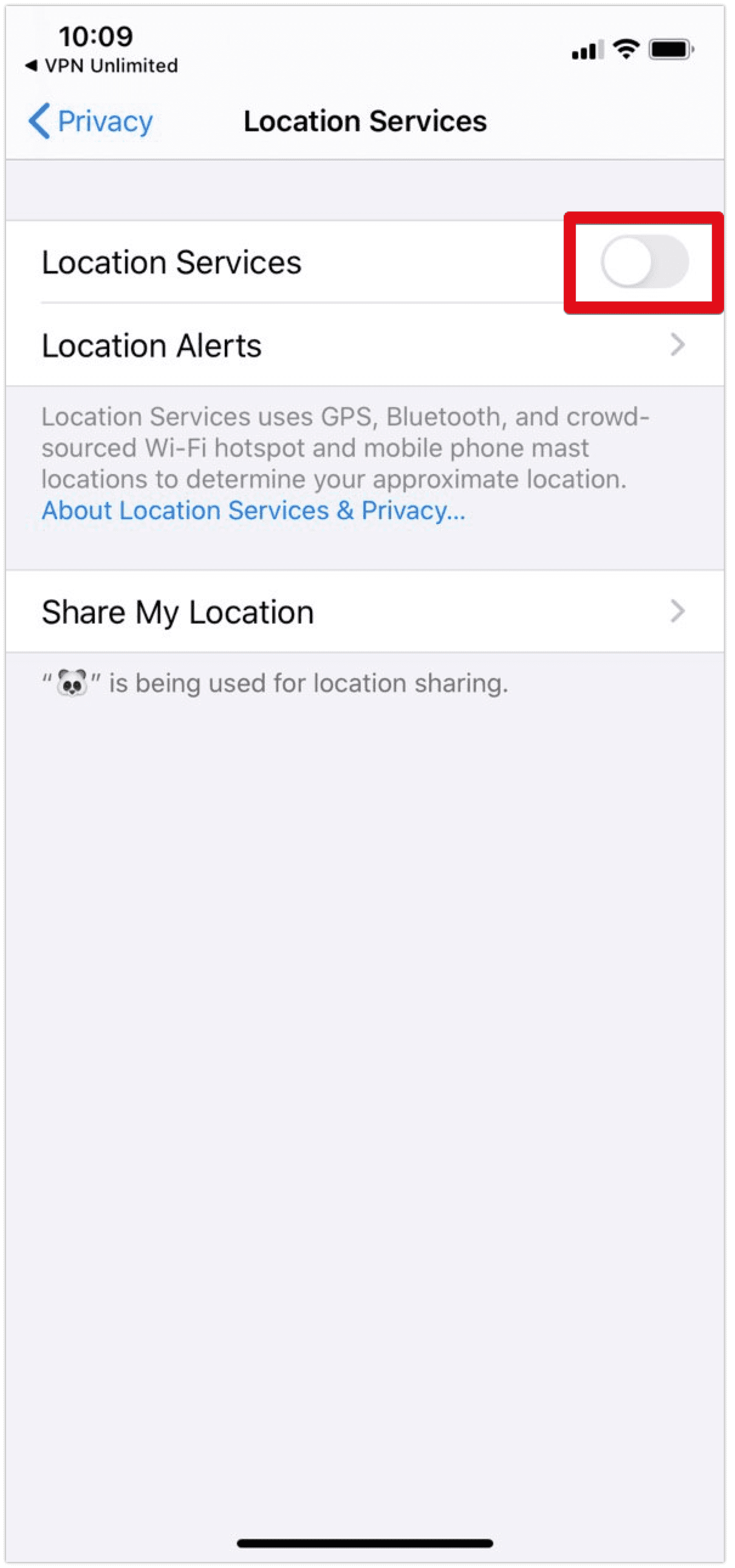 Turn Location Services On.