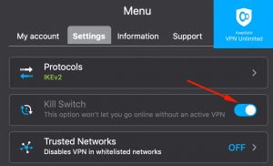 KeepSolid VPN Unlimited internet kill switch
