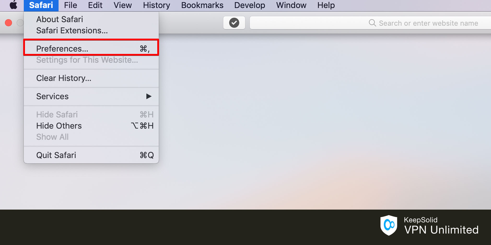 How to disable WebRTC in Safari - opening Safari preferences