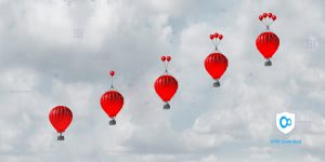 Red aerostats elevated by smaller ones, illustrating the idea of Personal VPN servers boosting standard VPN services