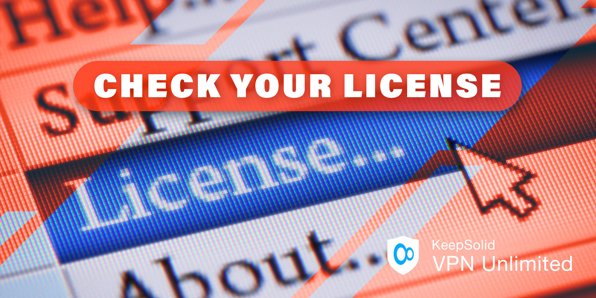 license menu in licensed software