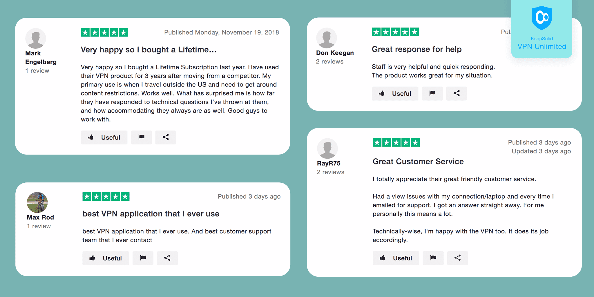 Trustpilot reviews of KeepSolid VPN Unlimited