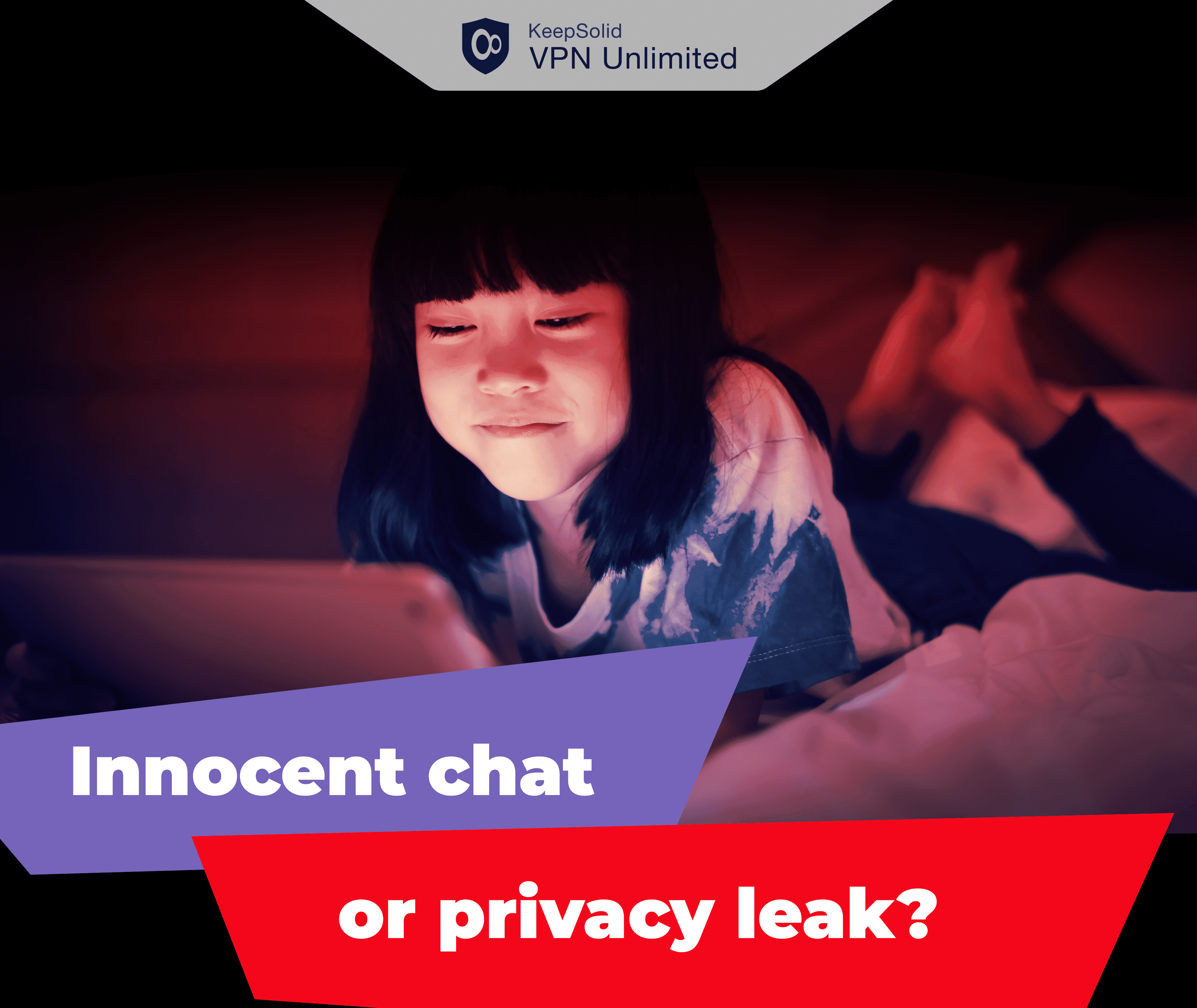 Girl enjoy using online internet for social communicate with friends, unaware of the online privacy threats