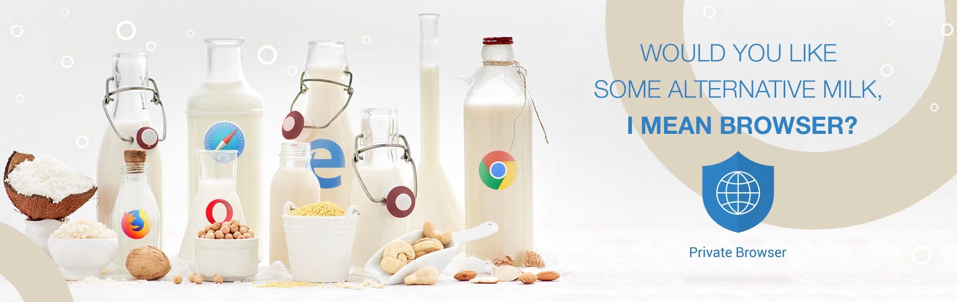 Alternative types of milks meaning alternative browsers.
